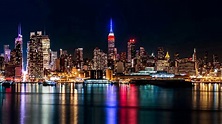 Photos New York City USA Night Rivers Skyscrapers Houses 3840x2160