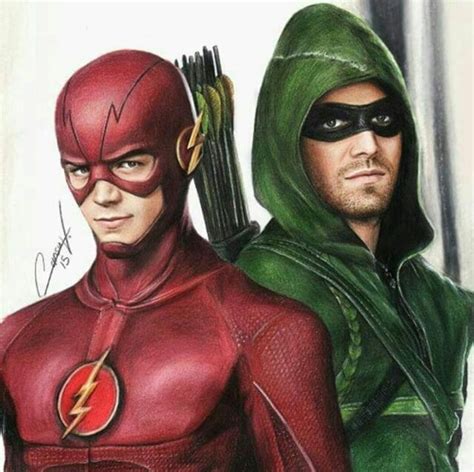 The Flash And Green Arrow Flash Drawing Superhero Art Marvel Paintings
