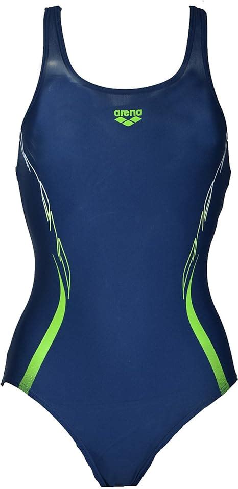 Arena Flex Girls Swimming Costume Blue Navyenergygreen Size7 Years