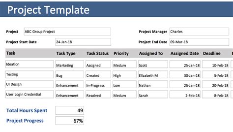 Free Project Task Tracker Excel Template Tutor Suhu