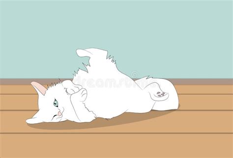 Vector Illustration Of A Cat That Sleeps In A Room Stock Vector
