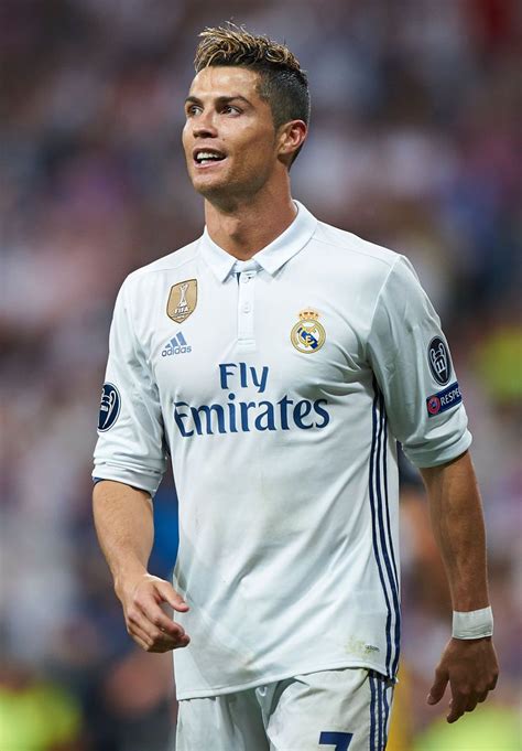 Madrid Spain May 02 Cristiano Ronaldo R Of Real Madrid Looks On