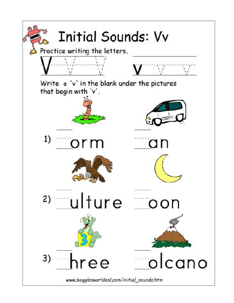 Letter V Alphabet Worksheets