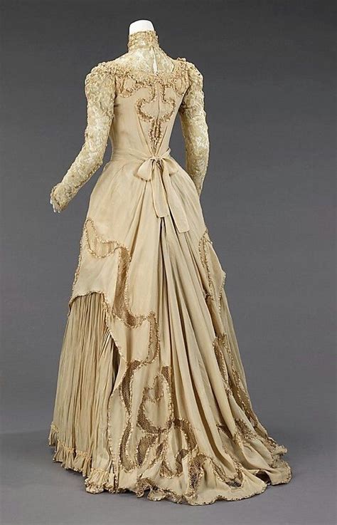 Evening Dress Ca 1890 Made In Silk And Linen Historical Dresses