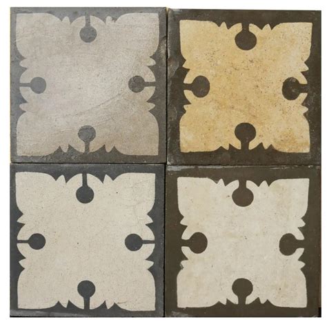 200 Reclaimed Encaustic Floor Tiles With Pattern For Sale At 1stdibs
