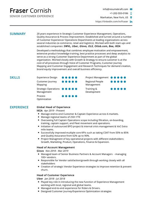 Senior Customer Experience Resume Sample In 2024 Resumekraft