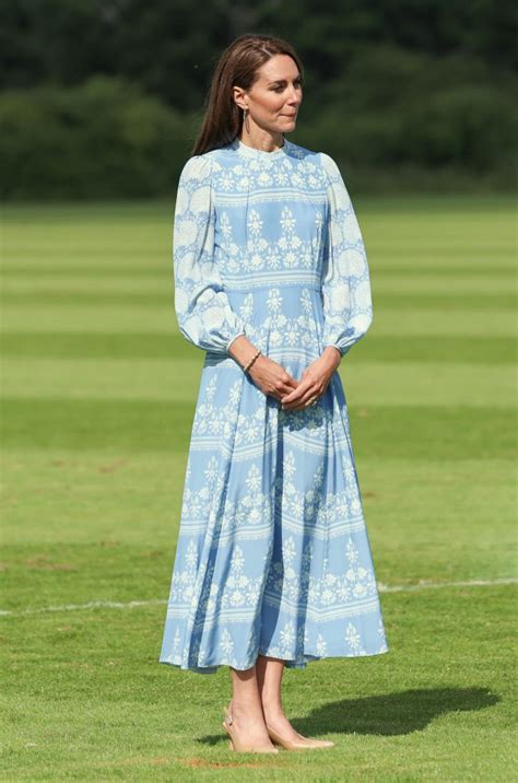 Kate Middleton At Polo Match Blue Dress By Beulah London
