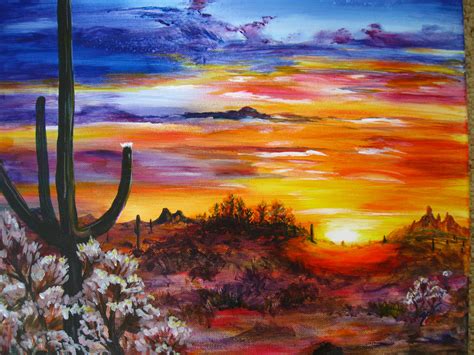 Desert Painting In Acrylic By Bev Alexander
