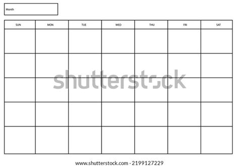 Empty Calendar Monthly Calendar Daily Planner Stock Vector Royalty
