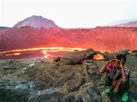 Tour Guide In Training On The Rim Of Erta Ale Volcano Afar Region