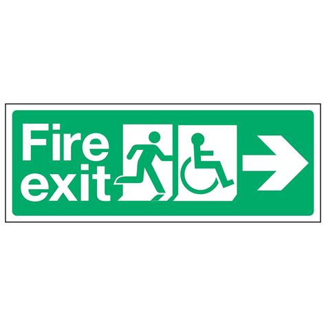 Fire Exit Disabled Arrow Right Linden Signs And Print
