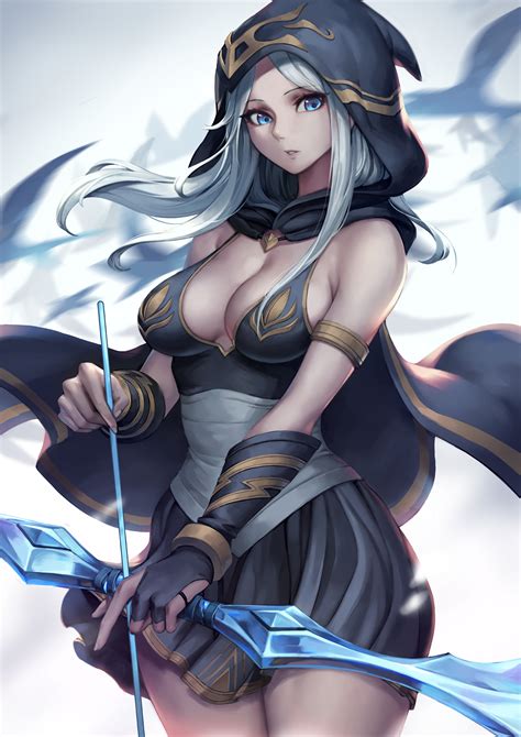 Oopartz Yang League Of Legends Ashe Cleavage Dress Weapon