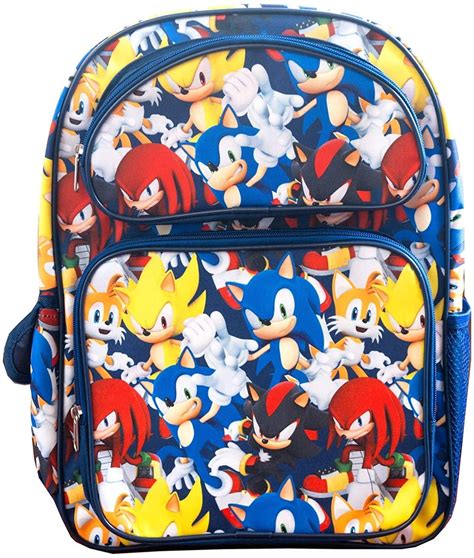 16 Sonic The Hedgehog Allover Print Large Backpack