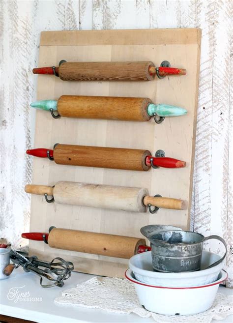 Display the rolling pins, and use up some of that old silverware taking up space elsewhere. Easy DIY Rolling Pin Wall Art - FYNES DESIGNS
