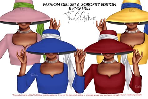 Sorority Afro Girls Cliparts 1425706 Illustrations Design Bundles