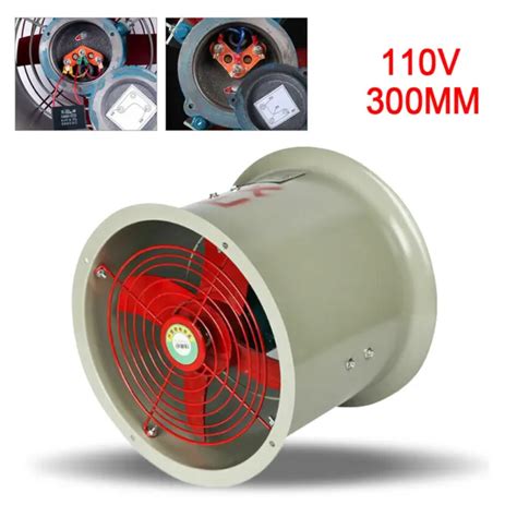 110V 300MM AXIAL Fan 12 Explosion Proof Exhaust Flow Fan 180W 2280m3 H