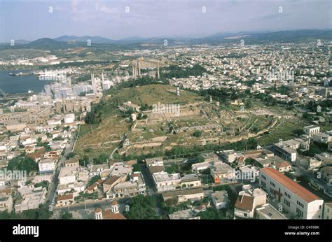 Aerial View Of The Ruins Of The Greek City Of Eleusis Stock Photo Alamy