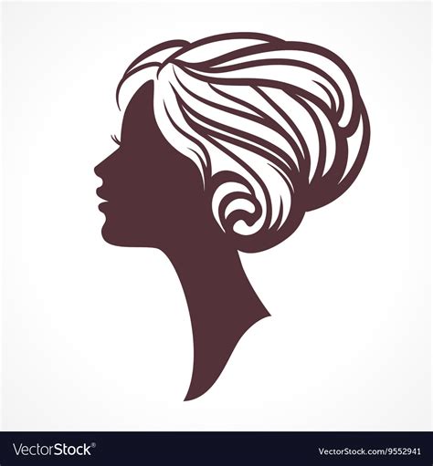 Beautiful Female Face Silhouette In Profile Vector Image 10a