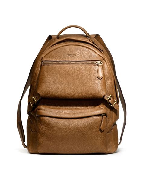 Coach Bleecker Backpack In Pebbled Leather In Brown For Men Lyst