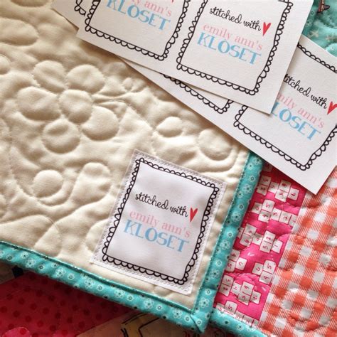 Quilt Label Personalized Set Of By Emilyannskloset On Etsy