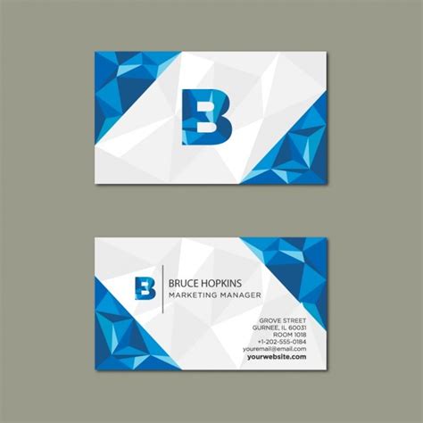 Free Vector Stylish Blue Polygonal Business Card