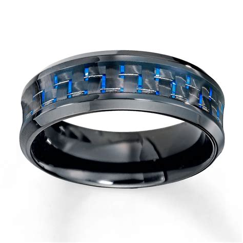 Can't decide which band to choose for your wedding or engagement? Men's Wedding Band Blue Carbon Fiber Stainless Steel 8mm ...