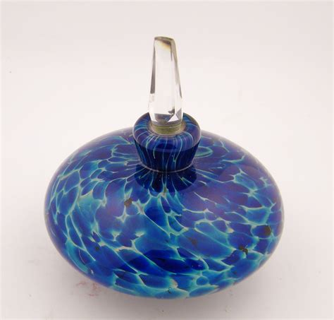 Art Glass Blue Perfume Bottle Signed Hb 2000 Help