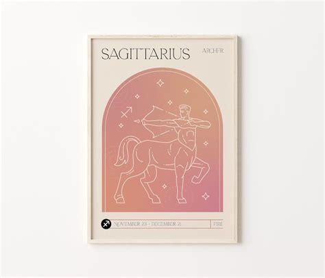 Sagittarius Art Print Sagittarius Poster Zodiac Poster Astrological
