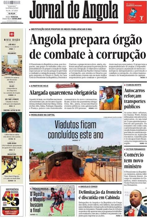 Jornal De Angola Terça 17 De Março De 2020