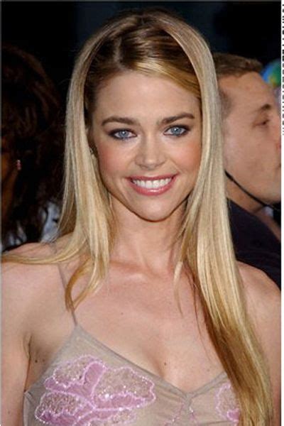 Denise Richards Hairstyle Straight Hair Styled Down Long All Around On Top Of Her Head The