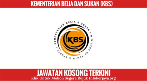 Kementerian belia dan sukan (kbs) sedia bekerjasama dengan semua pihak terutamanya persatuan sukan elektronik malaysia. Jawatan Kosong Kementerian Belia dan Sukan (KBS) • Jawatan ...