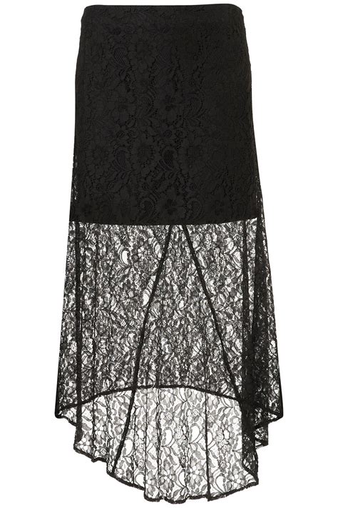 Topshop Black Lace Maxi Skirt Lyst