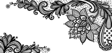 Download Black Lace Ornament Png Clipart Picture Lace Vector Full