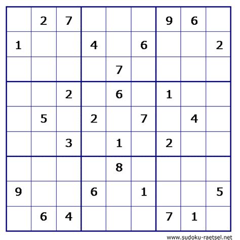 Öffnen sie die vorlage für das rätsel, um es ausdrucken zu können. Sudoku zum ausdrucken | Sudoku-Raetsel.net