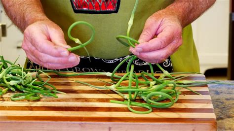 How To Harvest And Use Garlic Scapes Youtube
