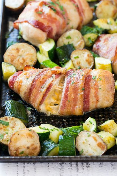 Quick chicken breast recipes & dishes. Bacon Wrapped Stuffed Chicken Breast (One Pan Meal ...