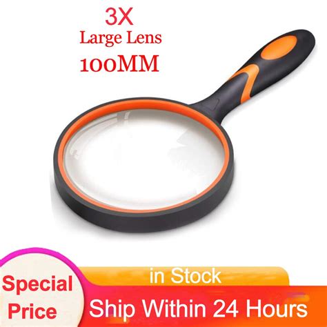 Magnifying Glass 3x Handheld Reading Magnifier 100mm Large