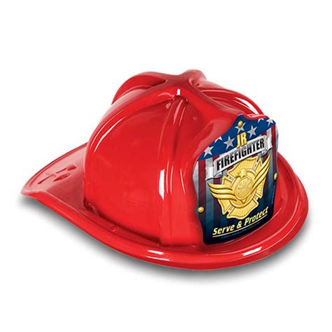 Jr Firefighter Hat Silver Serve And Protect Shield