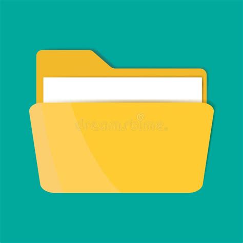 Yellow Folder Icon With A Sheet Of Paper Vector Folder Icon Stock