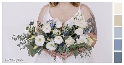 Dusty Blue And Cream Wedding Flower Moodboard Diy Wedding Flower