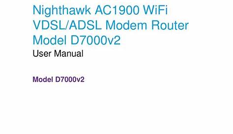 NETGEAR NIGHTHAWK AC1900 D7000V2 USER MANUAL Pdf Download | ManualsLib