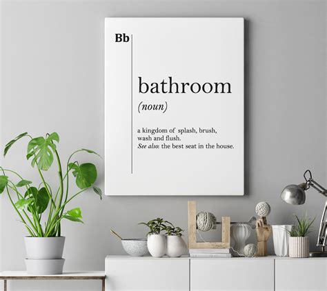 Bathroom Canvas Art Definition Bathroom Print Bathroom Wall Etsy