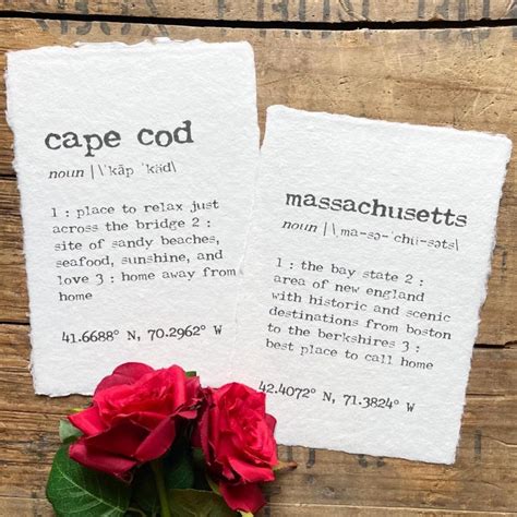 Cape Cod Massachusetts Definition Print In Typewriter Font On Etsy