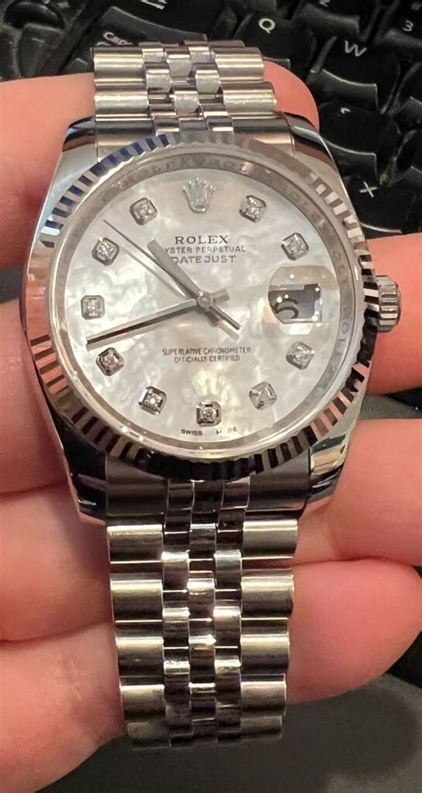 Fs Rolex Ss Wg Datejust Mop Diamond Mm Mywatchmart