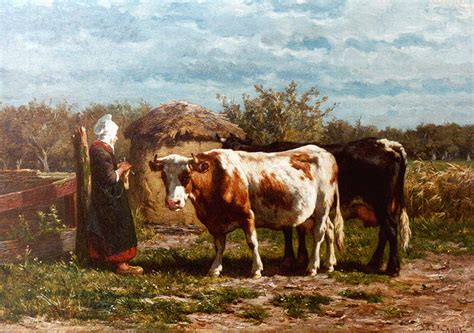 Jan De Haas Gemälde Zuvor Zum Verkauf A Farmers Wife In A Meadow
