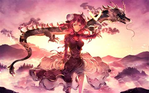 79 Wallpaper Anime Girl Dragon Images And Pictures Myweb