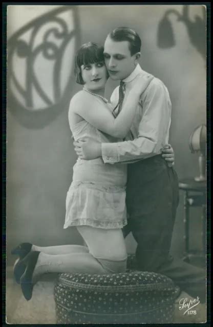 FRENCH NUDE RISQUE Romance Kiss Love Original 1910s Photo Postcard Lot