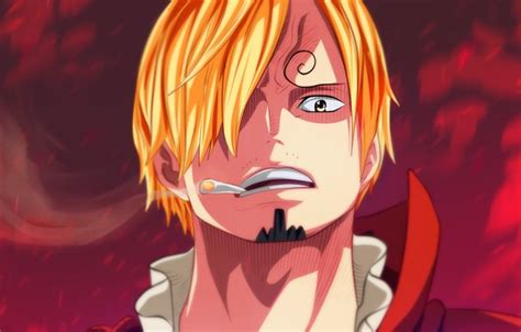 Обои Red One Piece Pirate Smoke Man Cigarette Face Blond Suit