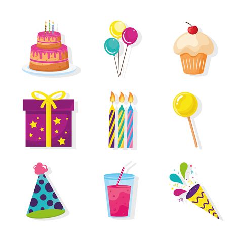 Happy Birthday Symbol Collection 4103165 Vector Art At Vecteezy