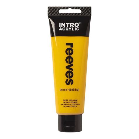 Reeves Intro Acrylic Paint Deep Yellow 100ml Yellow Mid The Warehouse
